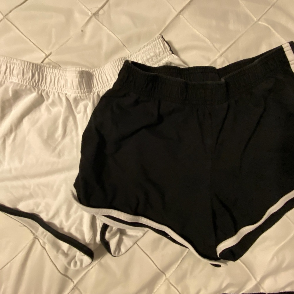 bcg Black and White Athletic Shorts with Elastic Waistband